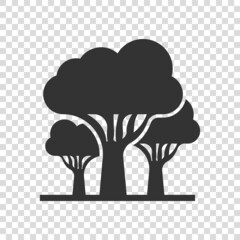 Tree icon in flat style. Eco plant vector illustration on white isolated background. Nature business concept.