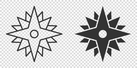 Compass icon in flat style. Navigation equipment vector illustration on white isolated background. Journey direction business concept.