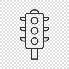 Semaphore icon in flat style. Traffic light vector illustration on white isolated background. Crossroads business concept.