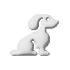 beagle puppy icon 3d design for application, UI, websites