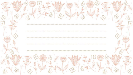 ピンクと茶色の北欧お手紙フレーム