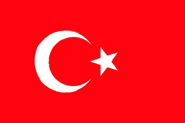 Flag of Turkey. Brush strokes painted national symbol background illustration