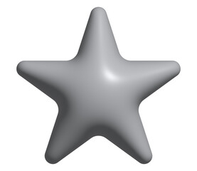 3D grey star icon, star shape buttons for emoji icon