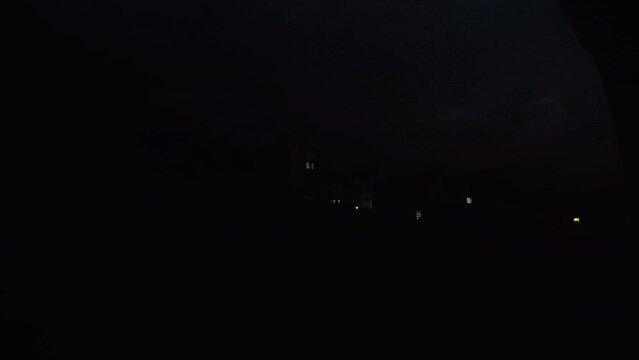Timelapse of a thunderstorm at night.
