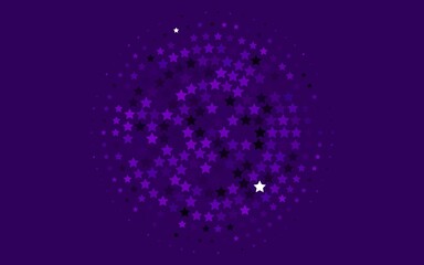 Light Purple vector cover with small and big stars.