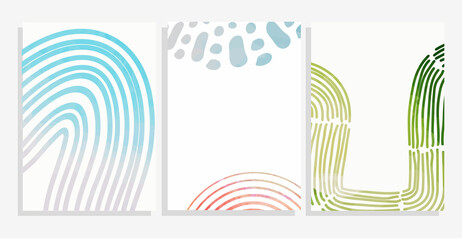 minimal design with colorful strokes vector background set