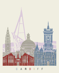 Cardiff skyline poster