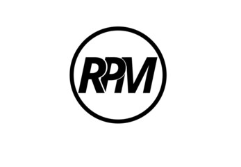 rpm r p m monogram logo isolated on white background - obrazy, fototapety, plakaty