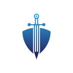 sword and shield logo design