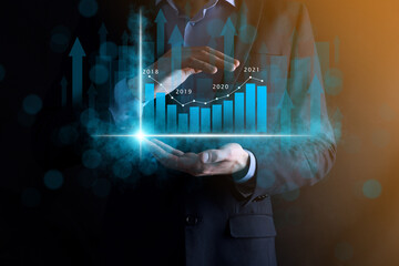 Business development, financial plan and strategy.Analysis finance graph and market chart investment. Digital economy exchange.Development and growing growth plan.Stock market investment.banking.
