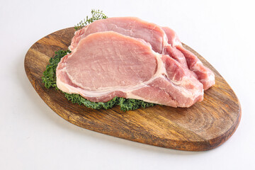 Raw pork loin for coocking