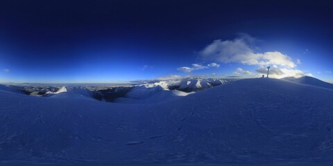 Obraz premium Sunset in the Tatra Mountains in Winter HDRI Panorama