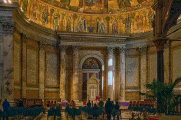The altar of San Paolo fuori le mura byzantine church in Rome
