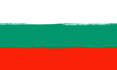 Flag of Bulgaria. Brush strokes painted national symbol background illustration