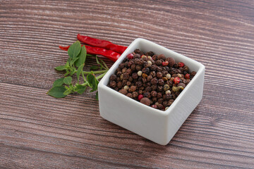 Red, black, yellow pepper mix