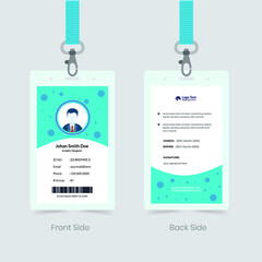 Corporate Employee ID Card Design. Luxury, Modern, Elegant, Professional Minimalist Identity Card. Employee ID Card Template. Elements of Stationery. Vector illustration 