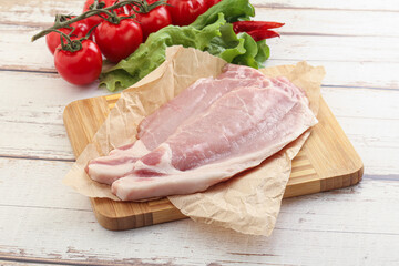 Raw pork steak for grill