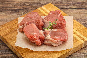 Raw pork tenderloin for cooking