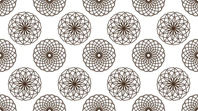 Symmetrical abstract vector Islamic traditional background in arabian style made of emboss geometric shapes. Black and white colors. Seamless pattern is in the swatches palette.