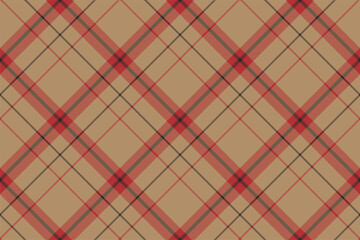 Tartan plaid background, diagonal check seamless pattern. Vector fabric texture for textile print, wrapping paper, gift card, wallpaper.