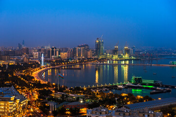 Fototapeta premium Night view of the Baku city