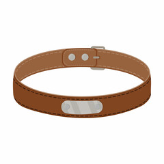 A collar for cats and dogs with a pendant. Vector color isolated cartoon-style illustration.