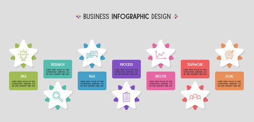 Colourful diagram with icons. Business infographic. Vector