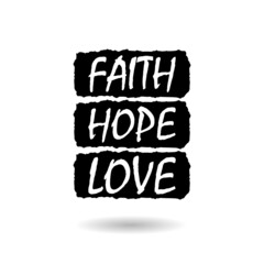 Faith, Hope, Love icon with shadow