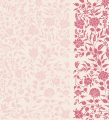 wedding card design, traditional paisley floral pattern , royal India	