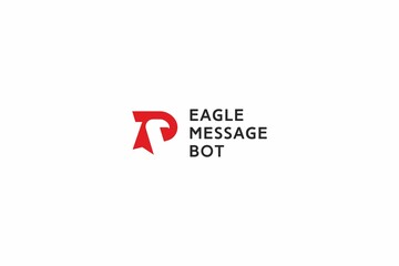 Template minimalist logo design solution for message bot