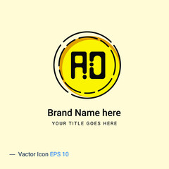 AO logo letter design on luxury background. AO logo monogram initials letter concept. AO icon logo design. AO elegant and Professional letter icon design on black background. 