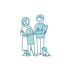 家族の楽しそうなイラスト