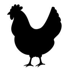 Chicken vector silhouette icon