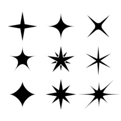 Sparkle star icon, glittering light effect
