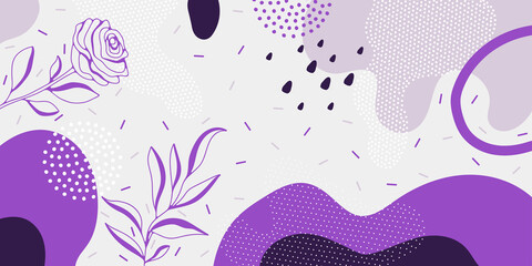 Doodle background pattern, abstract colored shapes. Modern minimalism trendy pattern background.
