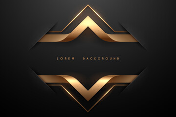 Abstract black and gold background - 497689286