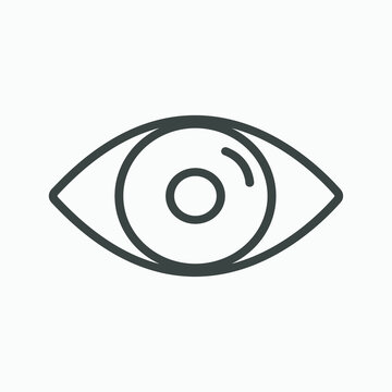eye icon vector isolated. visible, view, see, look symbol