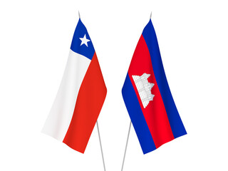 Chile and Kingdom of Cambodia flags