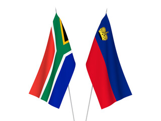 Republic of South Africa and Liechtenstein flags