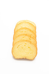 potatoes bread sliced on white background