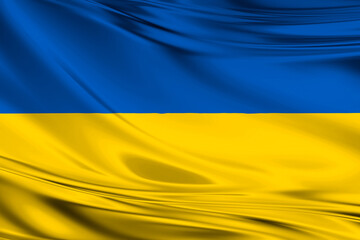 Ukraine (UA). Flag of Ukraine. Blue and yellow flag. 3D illustration