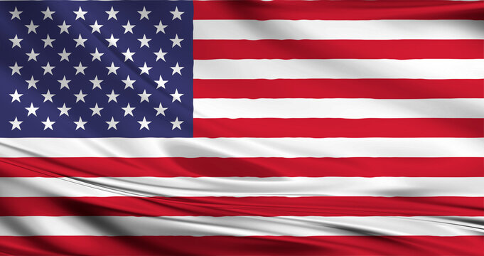 United States of America (USA). Flag of the United States of America. The concept of aid, association of countries, political and economic relations.