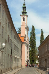 Varadzin, Croazia. Chiesa di Sant 'Ursula con il Campanile