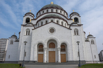 Fototapeta na wymiar Beograd. Serbia.Façade of Tempio di San Sava 