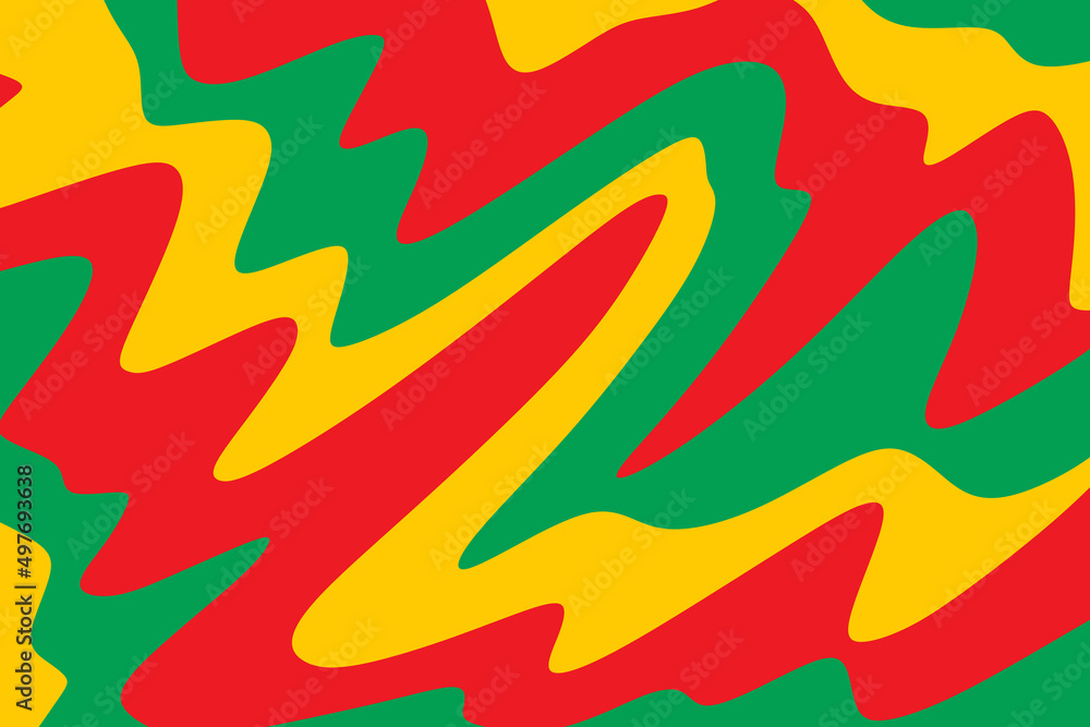 Poster simple jamaican background with waving lines pattern