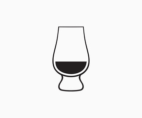 Whiskey glass vector. Whiskey glass icon vector illustration on white background.