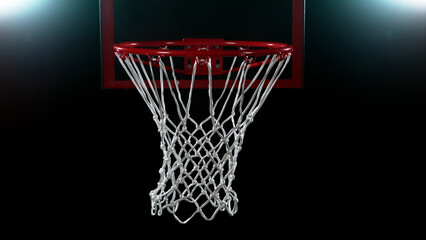 Basketball basket on black backgorund