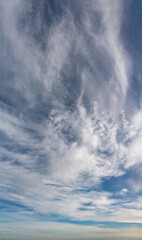Fantastic soft thunderclouds, sky panorama