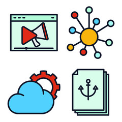 digital marketing set icon symbol template for graphic and web design collection logo vector illustration