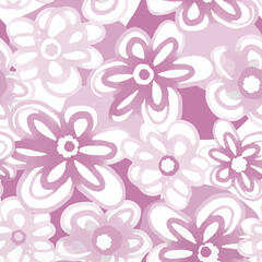 Fototapeta na wymiar seamless doodle monochrome flower pattern background , greeting card